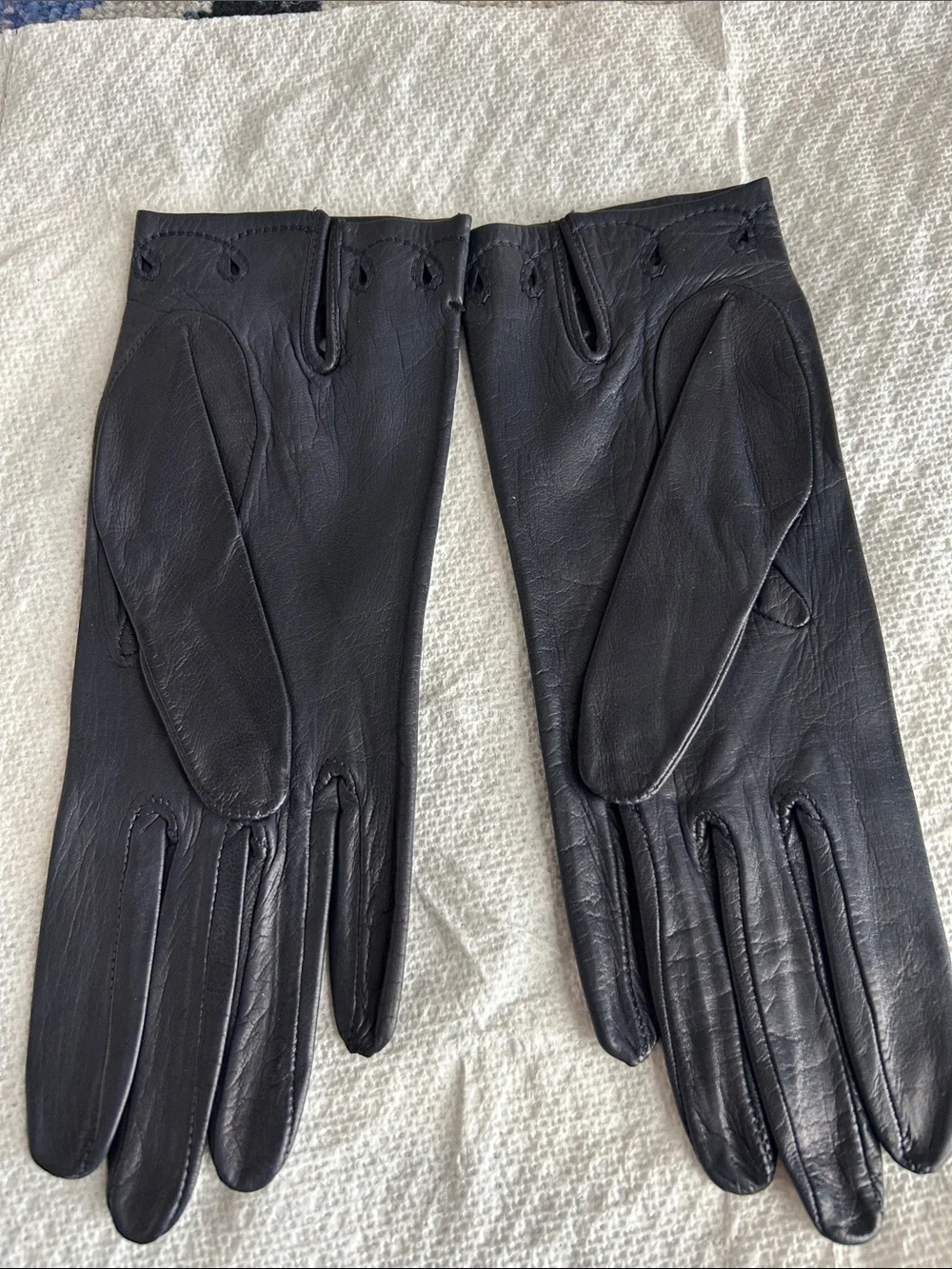 GENUINE Leather Gloves (5 pairs) - Beige, Red, Gray, Teal and Black